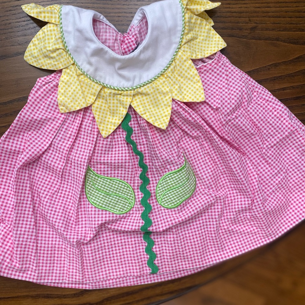 Casual Pink and Yellow Flower Dress